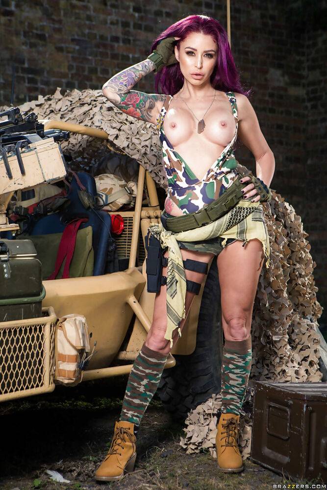 MILF pornstar Monique Alexander peeling off military clothing - #3