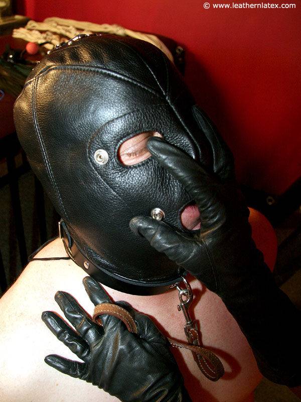 Blonde Mistress in leather dress and latex gloves gets her ass worshipped and - #8