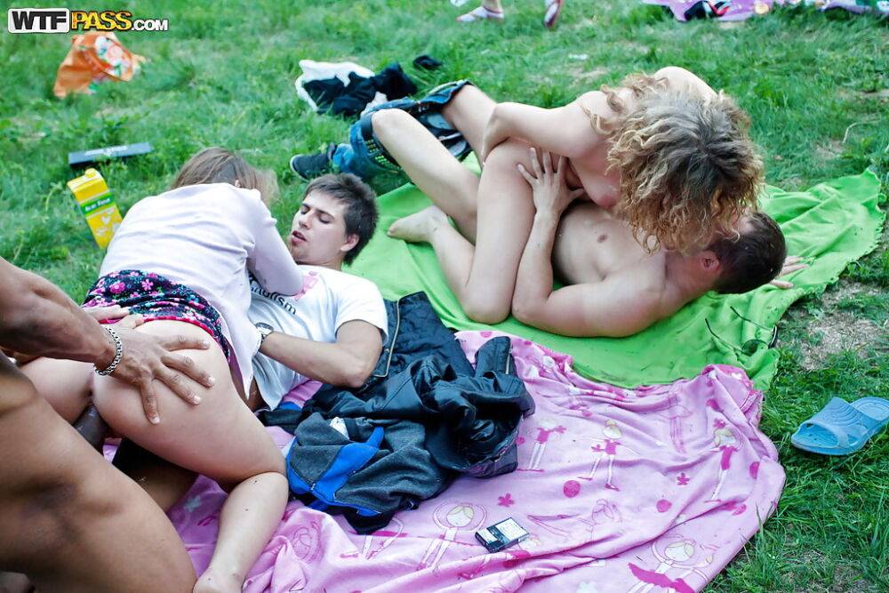 Jizz starving coeds have a fervent groupsex at the outdoor party - #15