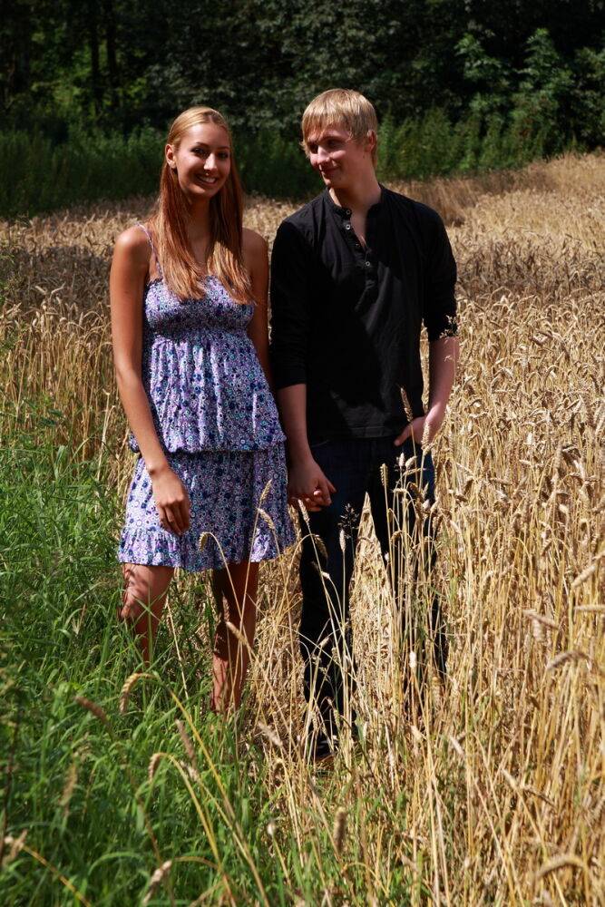 Young couple Kitty Jane & Augustin have sex in a field of wheat - #11