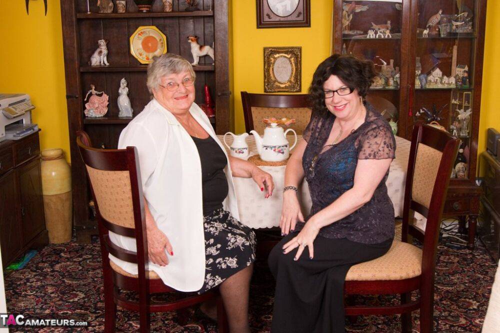 Obese nan Grandma Libby and her friend turn lesbian after the taking of tea - #15