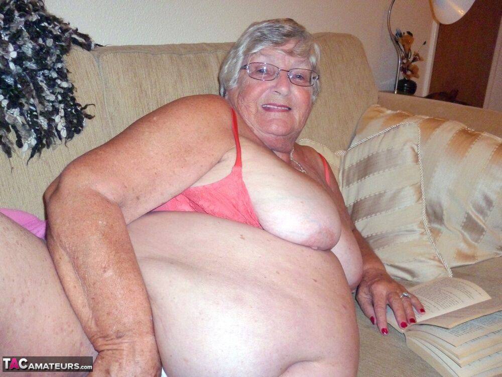 Obese UK nan Grandma Libby masturbates while reading a romance novel - #8