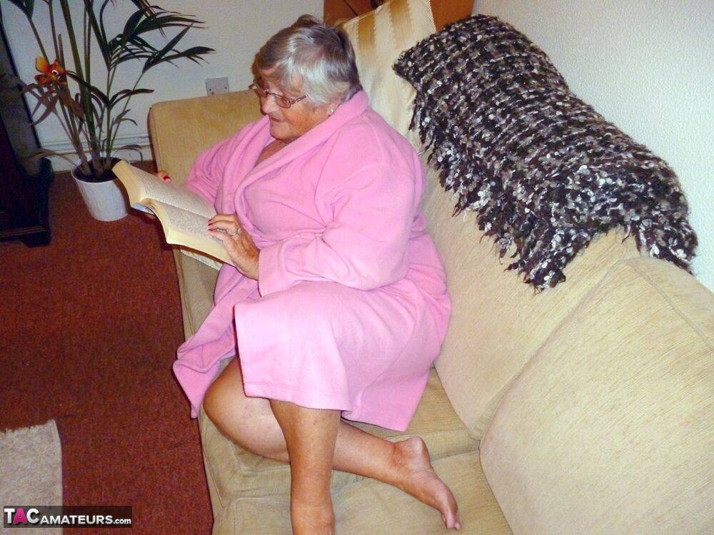 Obese UK nan Grandma Libby masturbates while reading a romance novel - #12
