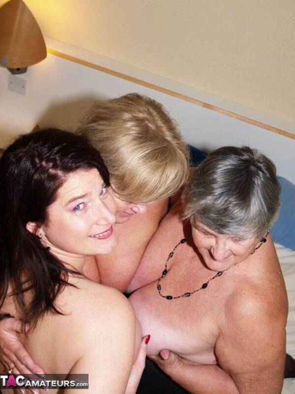 Fat old woman Grandma Libby has a lesbian threesome with younger women - #3