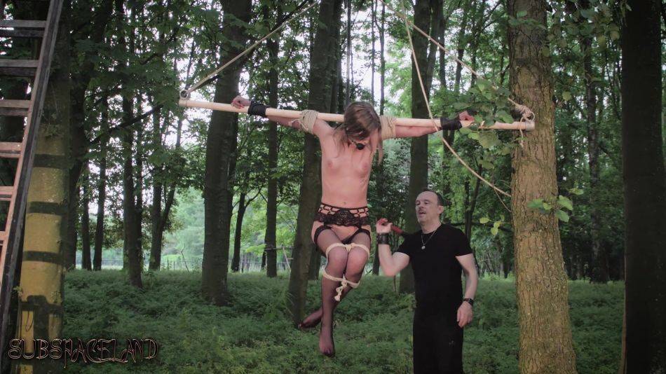 Sarah Kay comes back in the forest for some more BDSM punishment in all new - #5