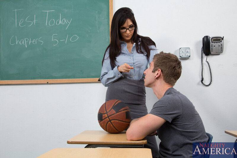 Brunette teacher Diana Prince seduces and bangs a boy in her classroom - #3