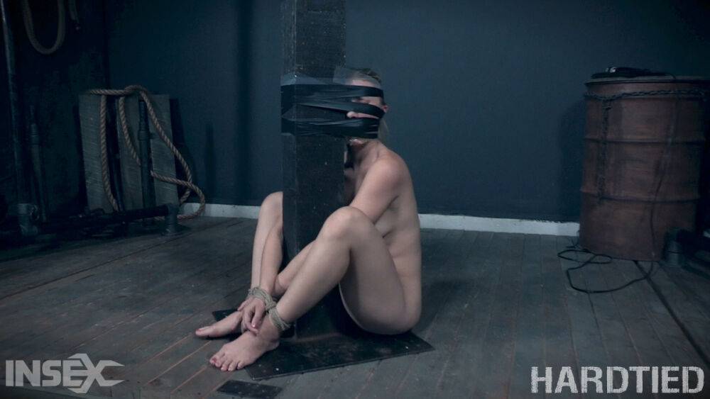 White girl Riley Reyes is tied up and tortured in a dungeon setting - #4