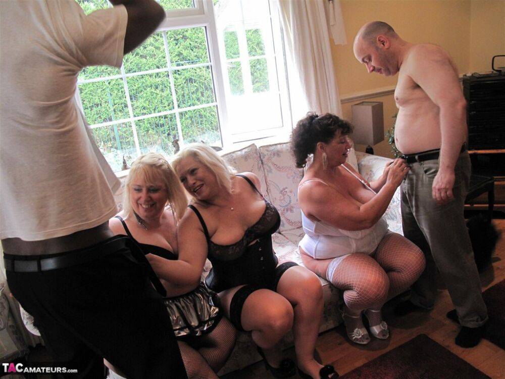 Fat older women suck black and white cocks while in their pretties - #16