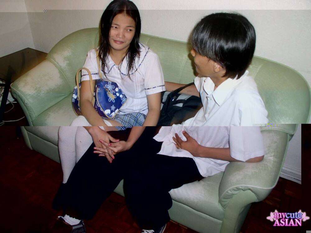 Asian schoolgirl fucks her boyfriend after class in white knee socks - #13