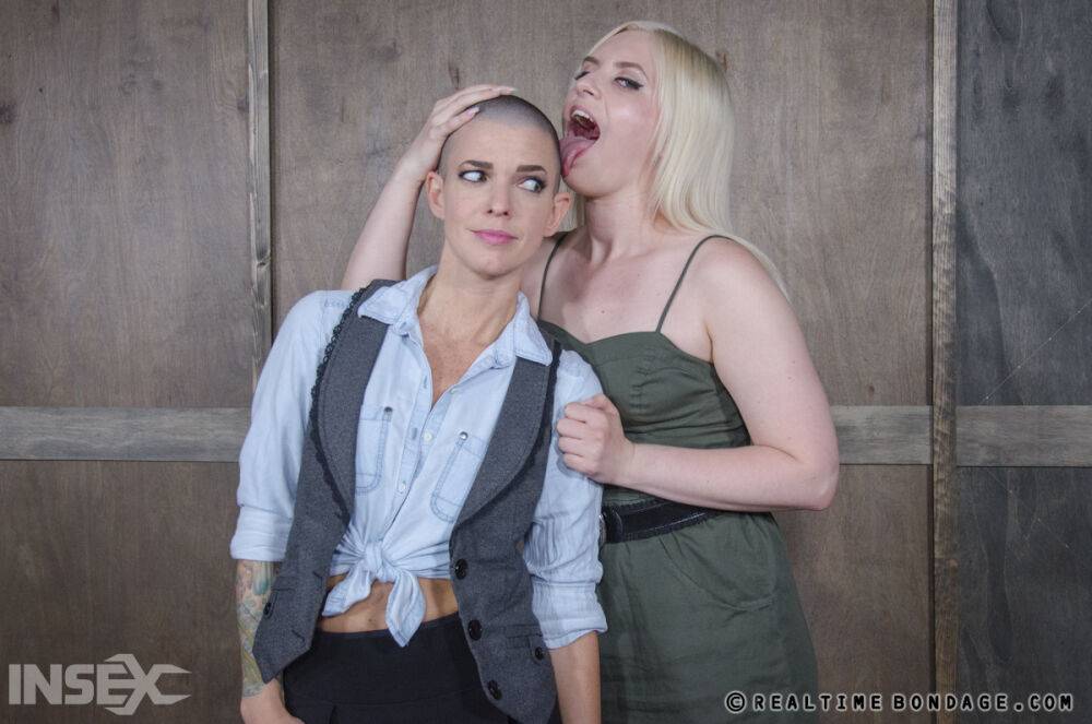 White girl with a shaved head Abigail Dupree is humiliated in bondage scene - #8