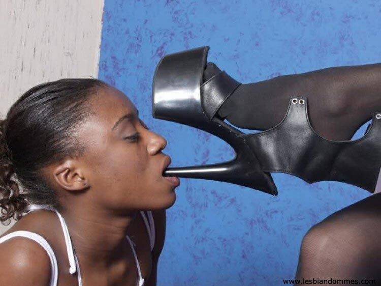 Lesbian Domme Black and white leasbian femdom - #5