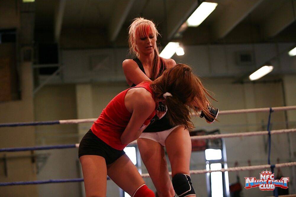 Sporty lesbian chicks have some non nude catfight fun in the ring - #3