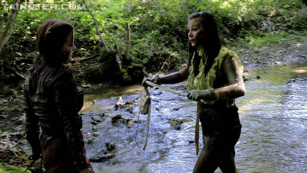 European fetish ladies have some messy fully clothed fun outdoor - #13