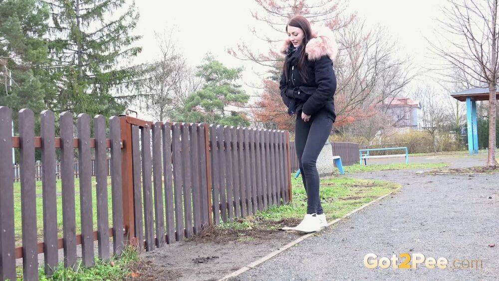 Sexy Katy relieves her pee desperation in public - #14