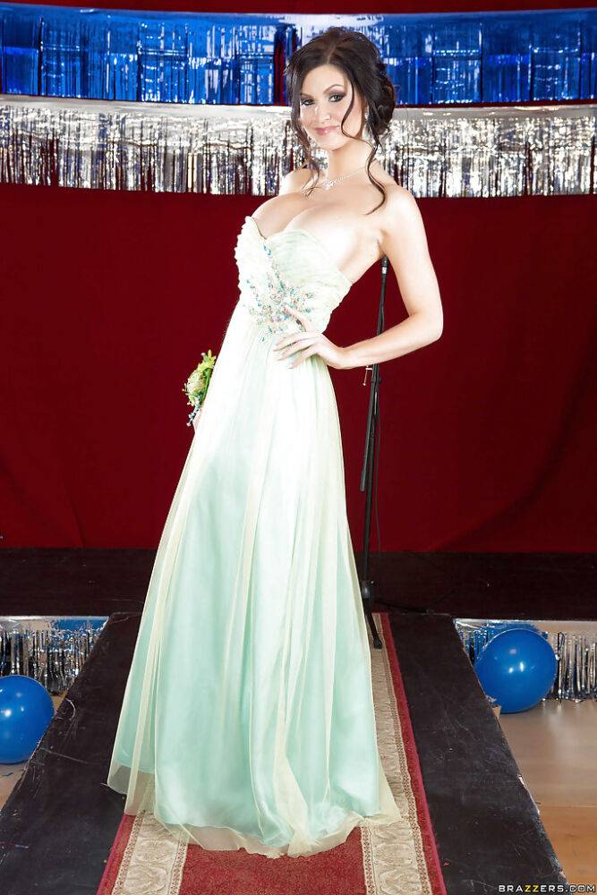 Kendall Karson is posing in her fabulous prom dress and hot underwear - #16