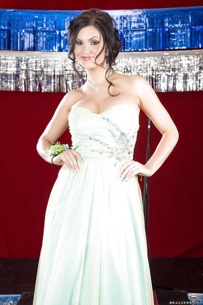 Kendall Karson is posing in her fabulous prom dress and hot underwear - #7