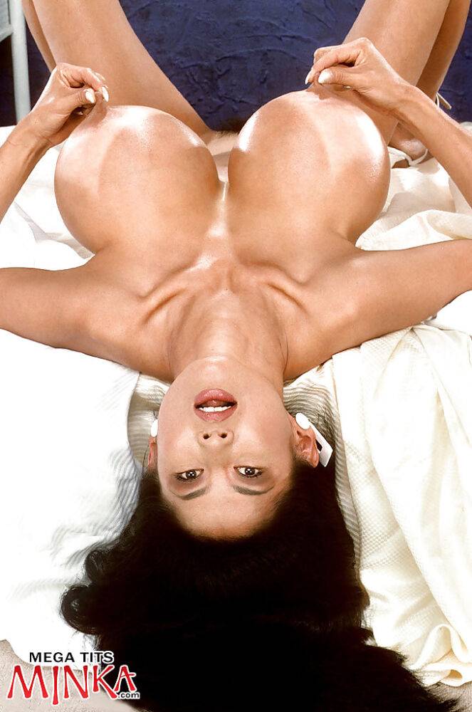 Asian solo model Minka exposing huge fun bags and hairy vagina - #6