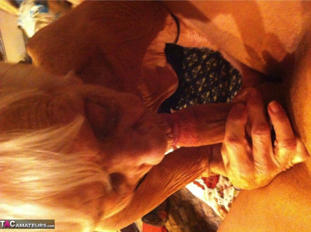 Really old granny shows off her cock sucking skills from a POV perspective - #9