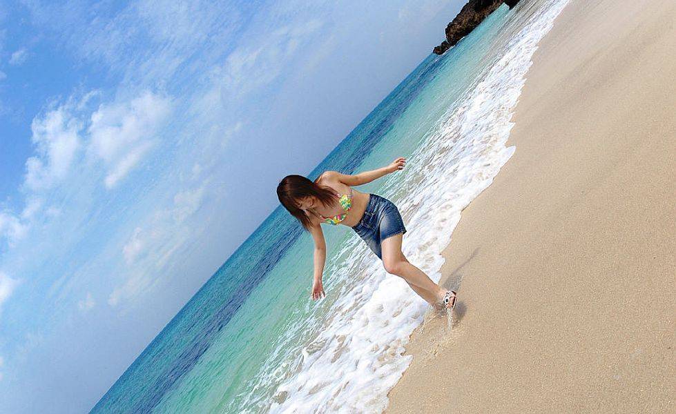 Japanese teen Chikaho Ito models non nude at the beach in a bikini - #3