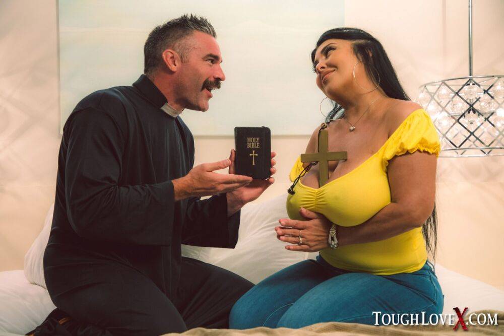 Big titted Latina chick Jaylene Rio seduces a priest during an exorcism | Photo: 3900490