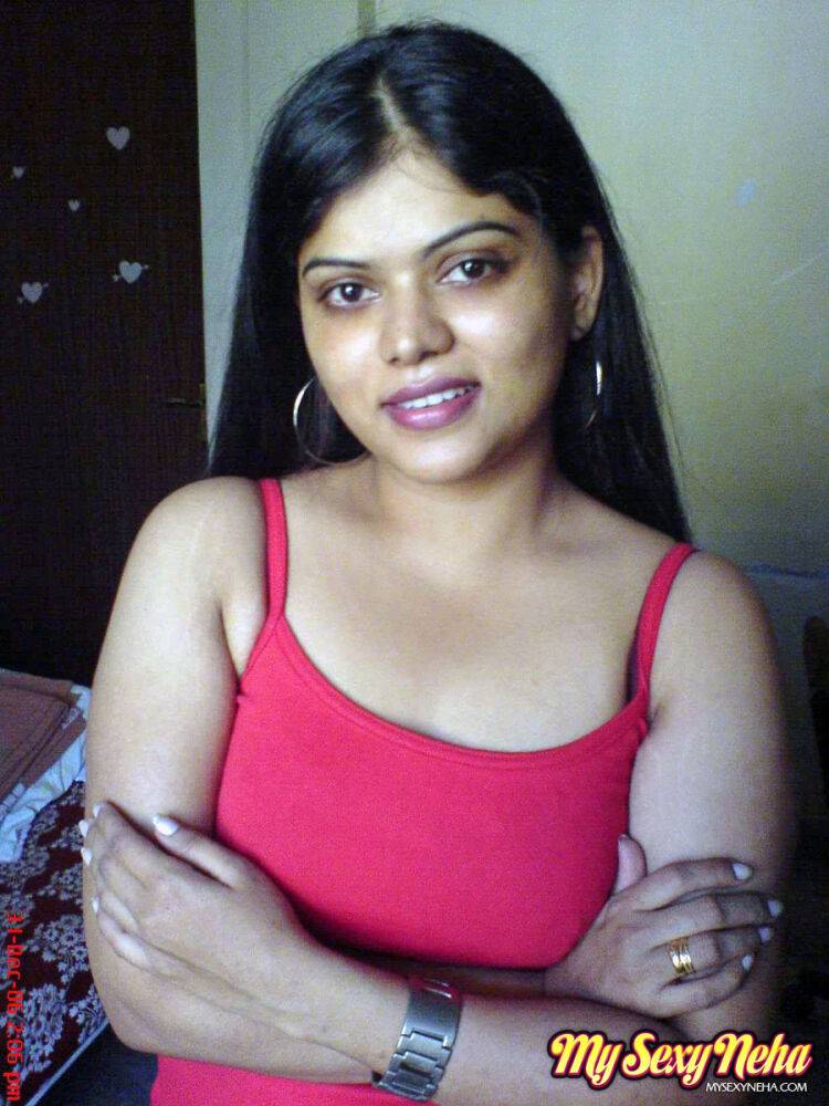 Indian chick Neha uncovers her natural tits during solo action - #5