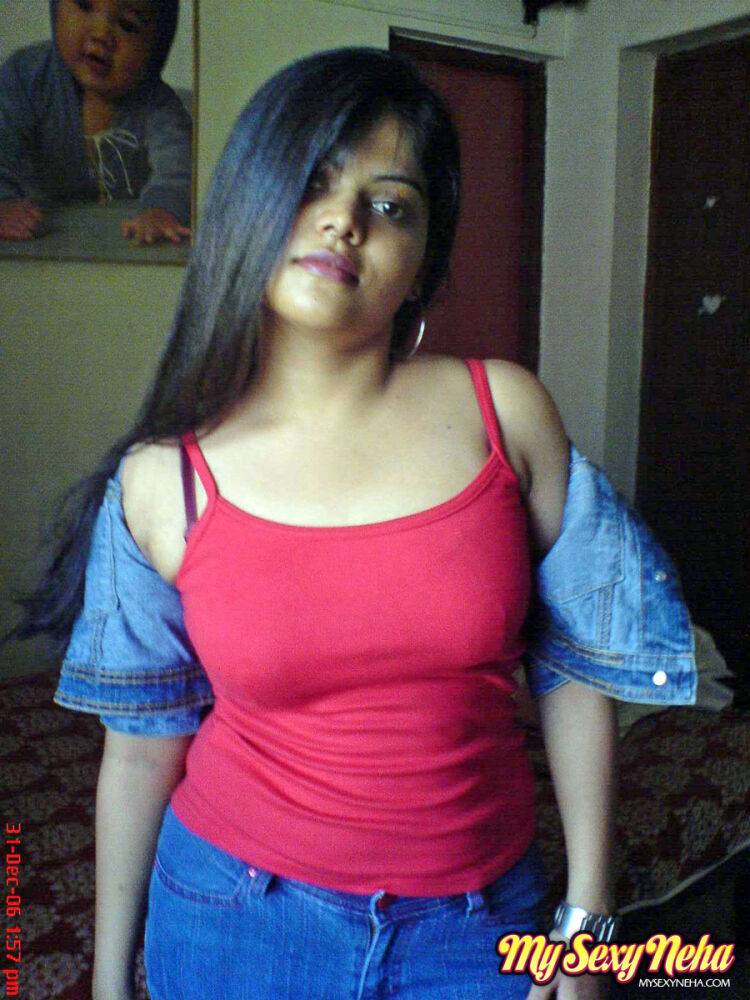 Indian chick Neha uncovers her natural tits during solo action - #4