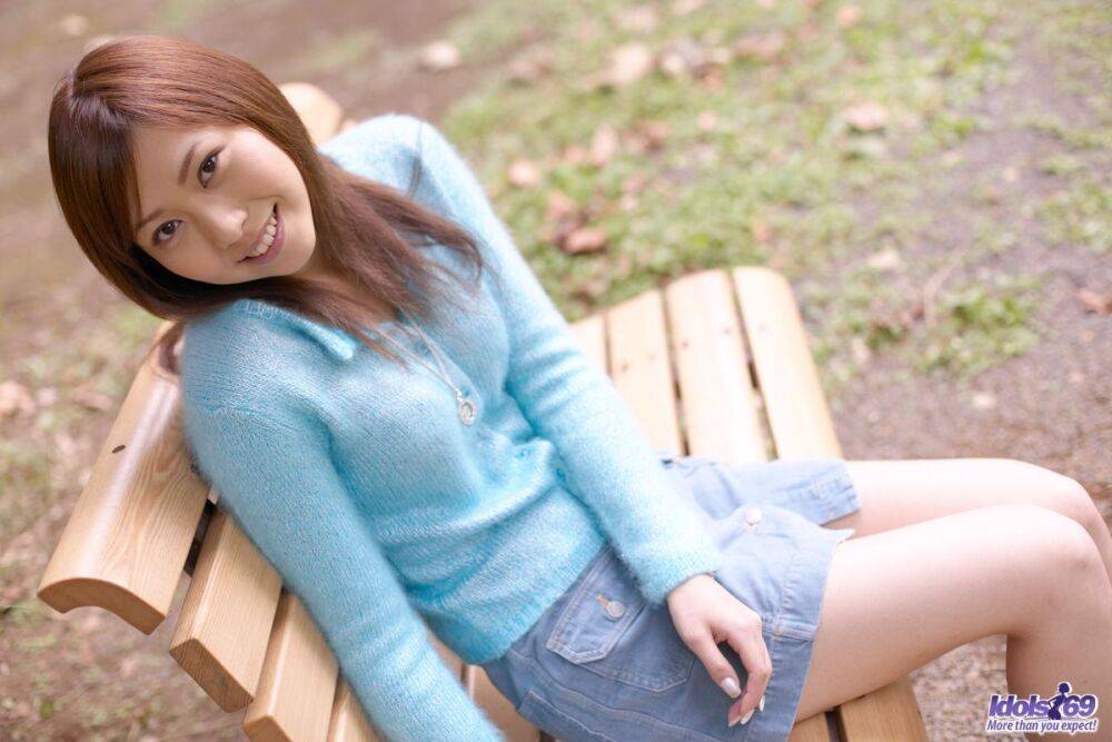 Charming Japanese teen Jun Seto eventually takes off her upskirt panties - #1