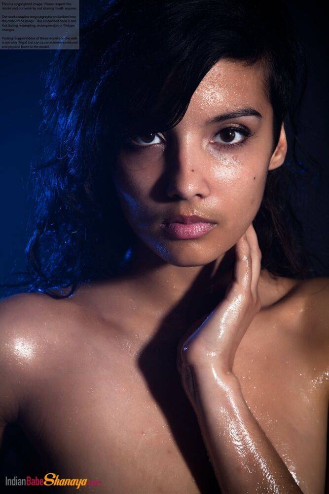 Indian chick shows off her big natural tits while modeling in the nude - #6