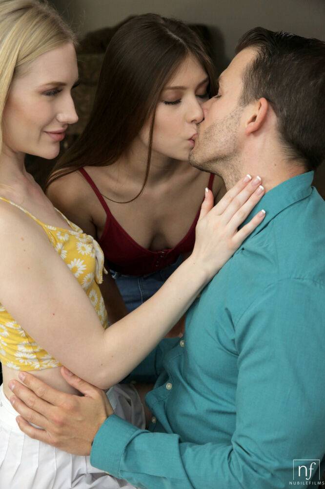 Schoolgirl Codey Steele & her lesbian GF enjoy a GGB 3some with their tutor - #6