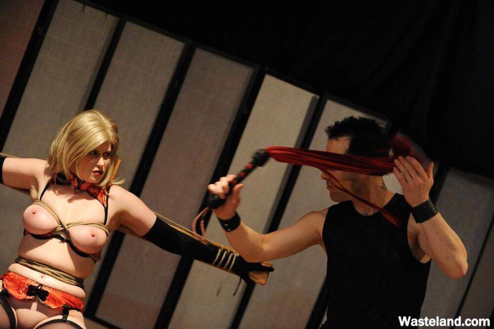 2 females have their big tits restrained with ropes during BDSM games - #8