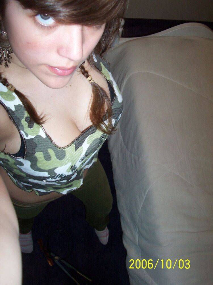 An ex girlfriend of mine took these selfies of her big tits some time ago - #14