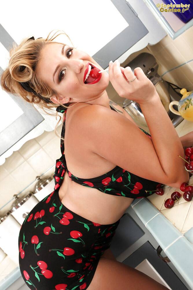 Admirable fatty with big tits September Carrino sucks lollipop - #12
