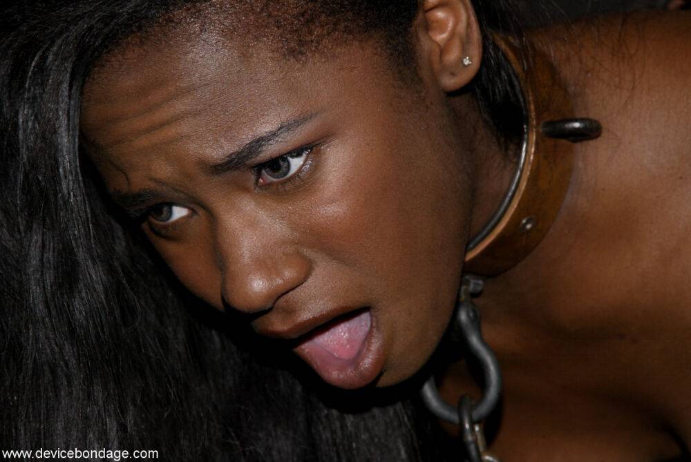 Ebony with a big ass Hailey Young gets abused after getting her neck chained - #17