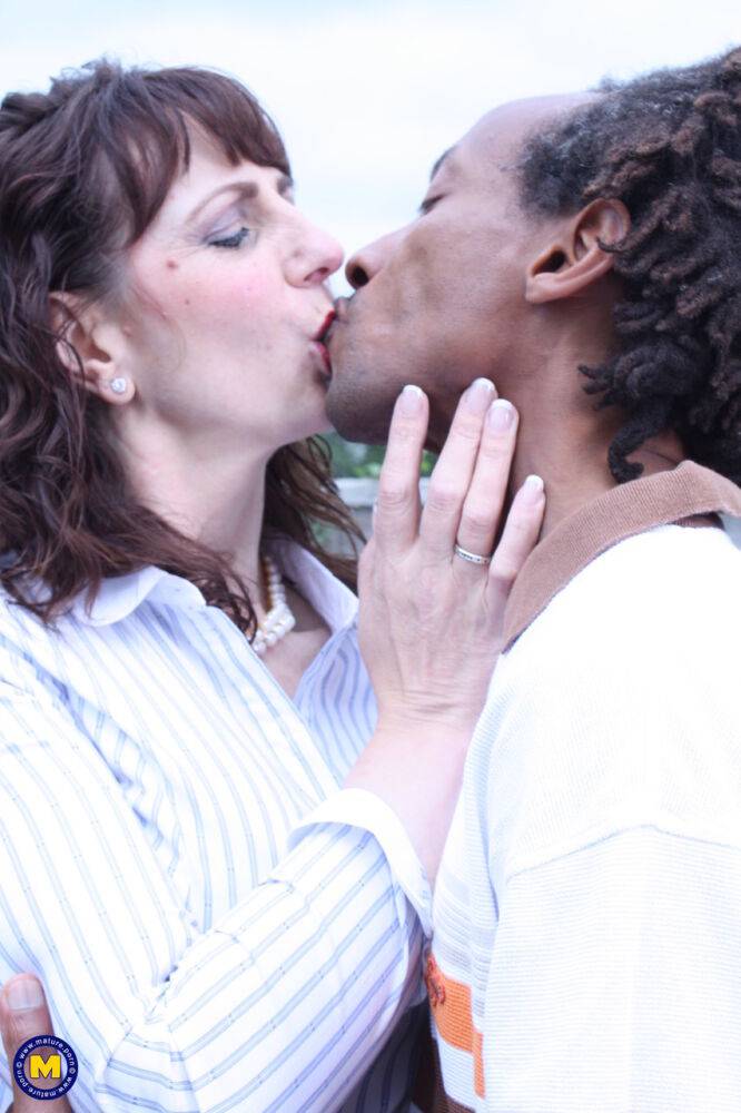 Horny British mature Toni Lace kisses a black dude and rides his huge boner - #3