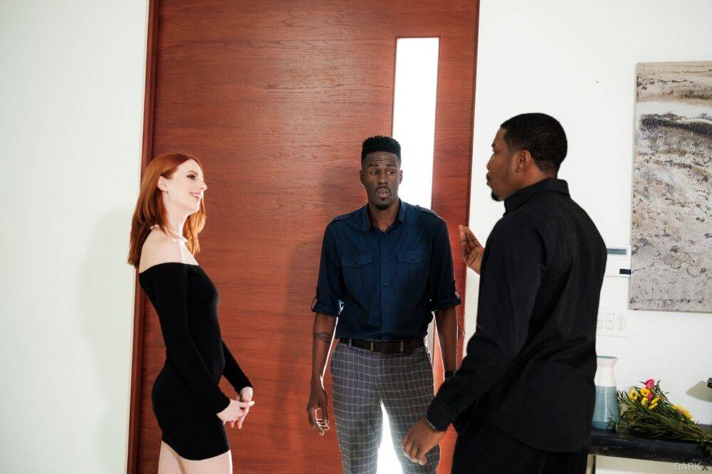 Pale redhead Alex Harper gets banged by a couple of big black dicks at once - #14