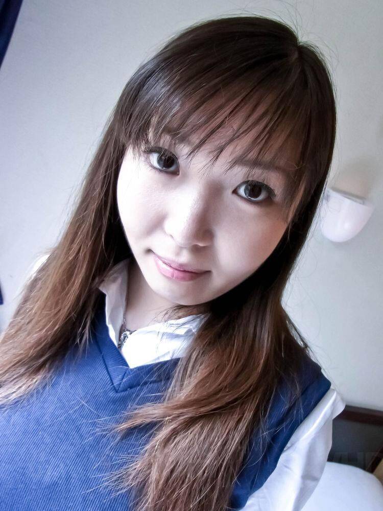 Haruka Ohsawa Asian takes big hooters out of school uniform shirt - #9