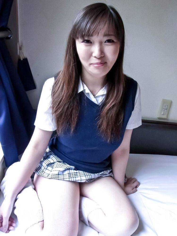 Haruka Ohsawa Asian in uniform shows her big nude bazoom bas - #11