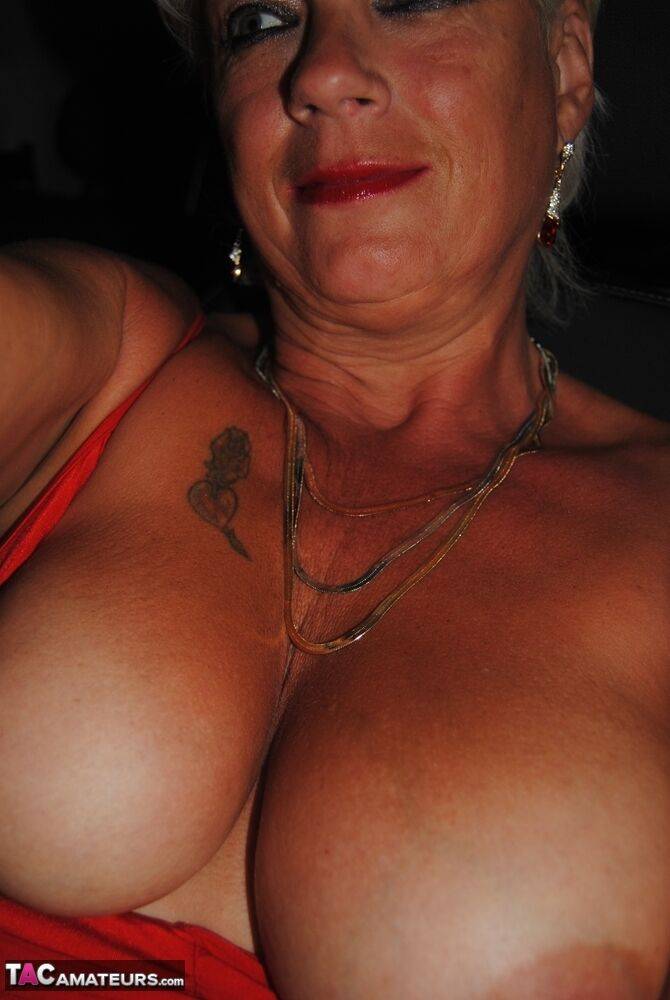 Mature woman Dimonty exposes her big tits and pussy while in public - #4