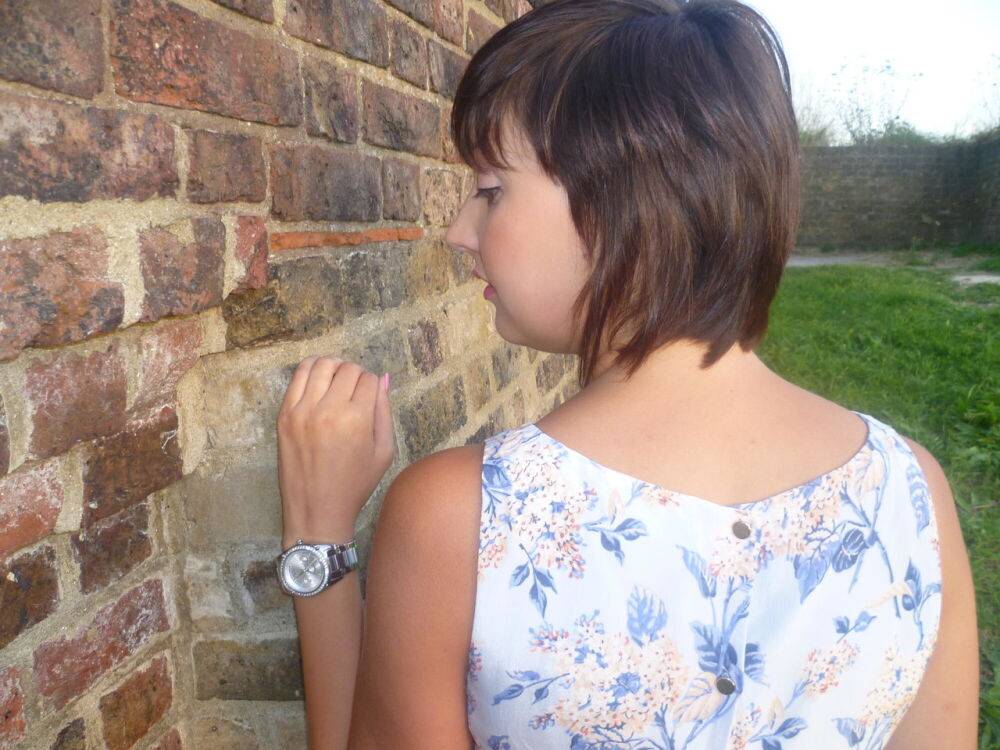 Girl next-door type Roxy shows off her new watch while outside her home - #9