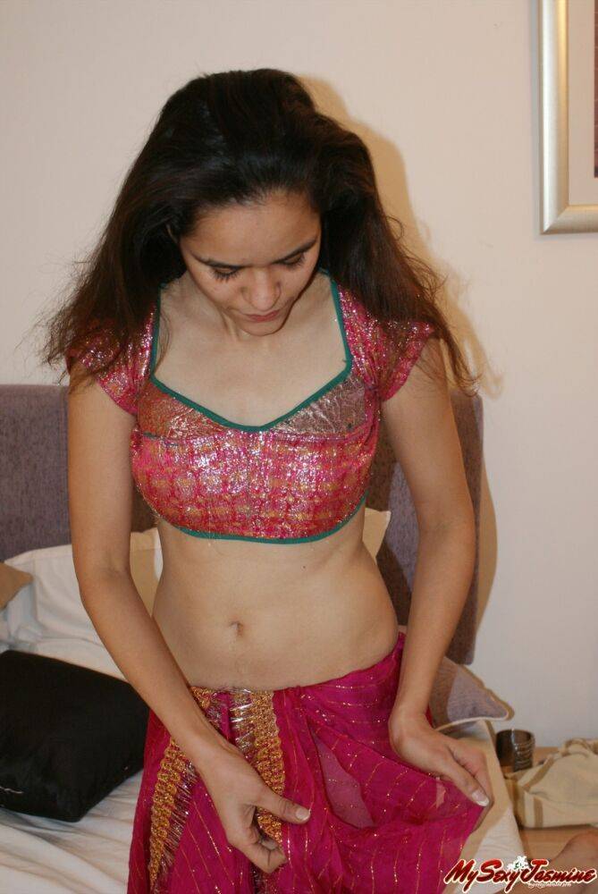 Indian solo girl Jasmine uncovers her small breasts while in her underwear - #4