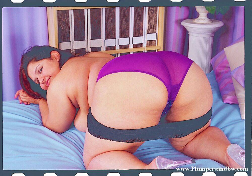 Fat lady in lingerie playing with her toys - #15