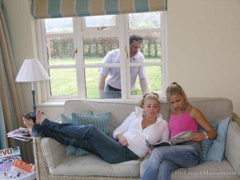Blonde women face sit and piss on a Peeping Tom after catching him in the act - #2