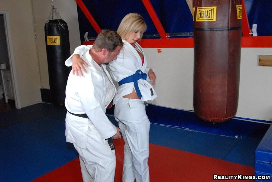 Horny busty milf tries karate then gets hardly slammed by her coach - #8