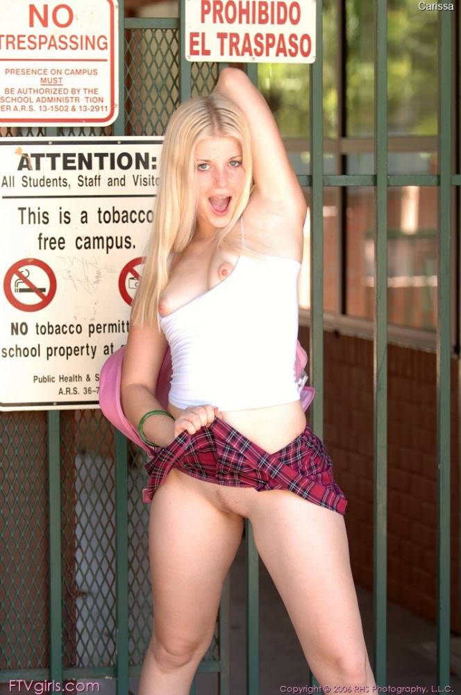 Pale Skinned Giggling Teen Blondie Charlotte Stokely In Skirt Demonstrates Her Wet Spot - #8