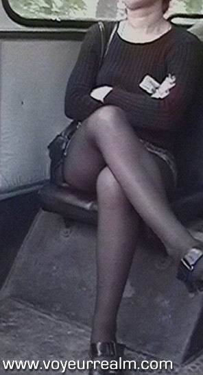 Upskirt hidden voyeur shots taken in the bus - #10