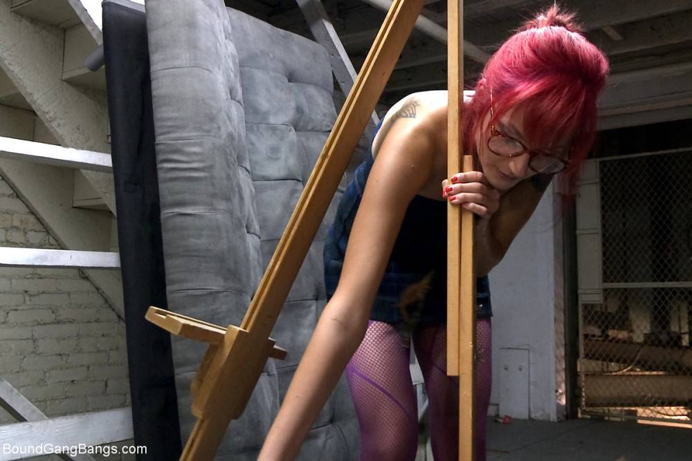 Trapped in a freight elevator, bound in zip ties, and brutally gangbanged!! - #8