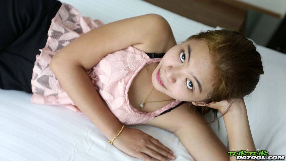 Shy and cute thai strips and poses in hotel room - #3