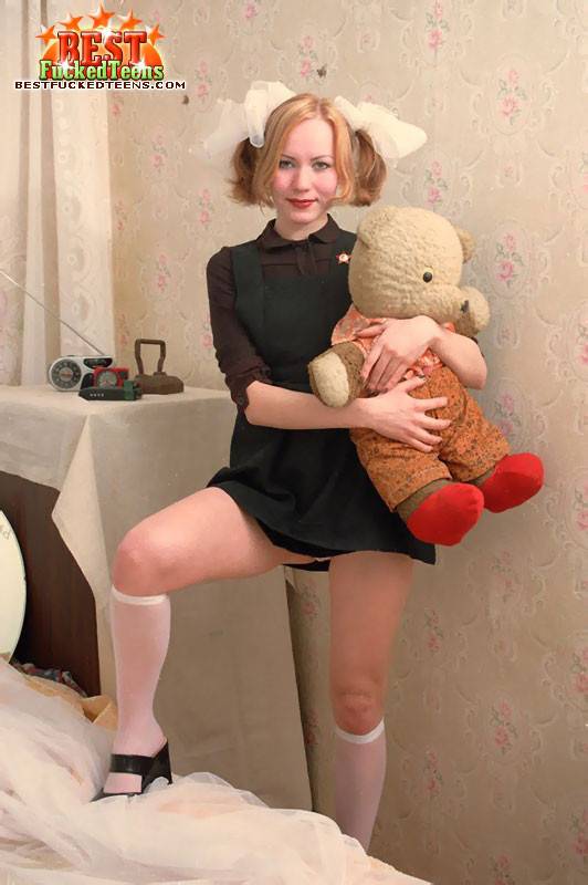 Innocent teen posing with teddy-bear - #2