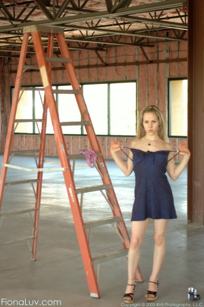 Fiona luv pays naked on a ladder - #4