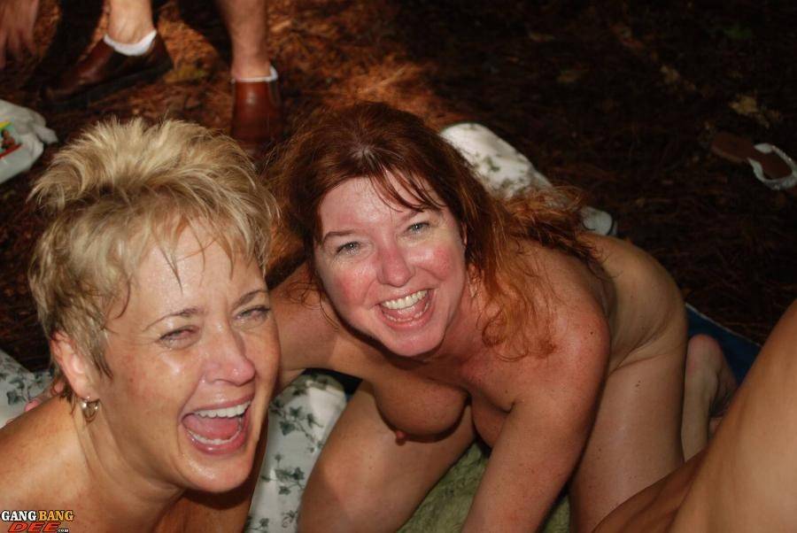 Swinger wives having a wild orgy in the woods - #15